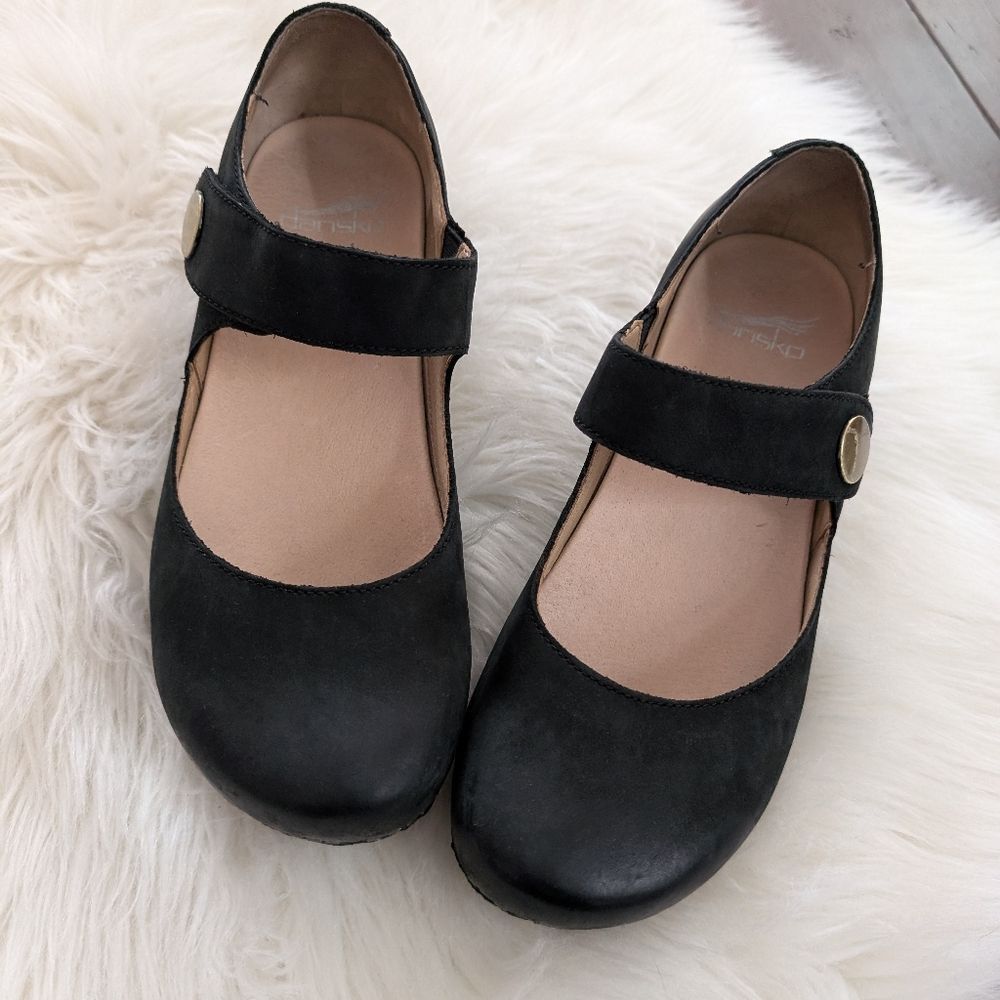 Dansko Beatrice Mary Jane Clog Women's Size 36 Black Leather Buckle Strap - Picture 2 of 7